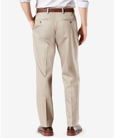 Men's Signature Lux Cotton Classic Fit Creased Stretch Khaki Pants White $27.60 Pants