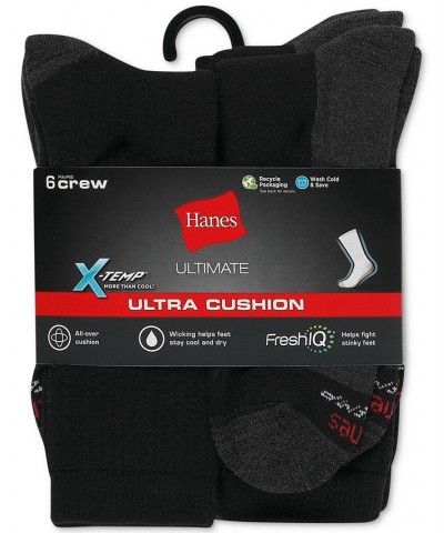 Men's 6-Pk. Ultimate Xtemp Ultra Cushion Crew Socks Black $11.54 Socks