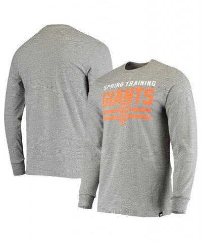 Men's '47 Gray San Francisco Giants Spring Training Team Bar Long Sleeve T-shirt $29.49 T-Shirts