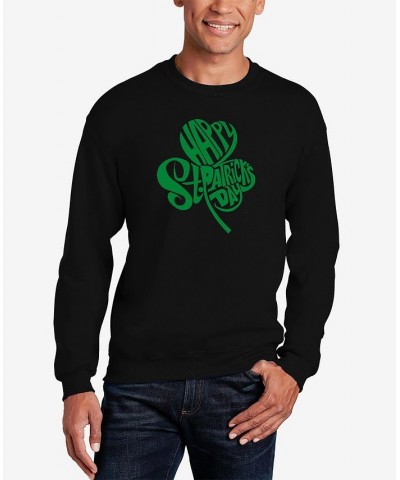 Men's St. Patrick's Day Shamrock Word Art Crewneck Sweatshirt Black $22.00 Sweatshirt