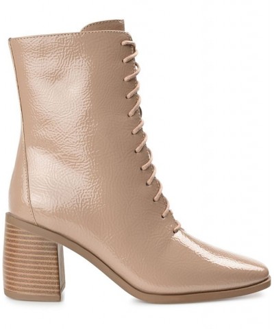 Women's Covva Lace-Up Booties Tan/Beige $43.20 Shoes