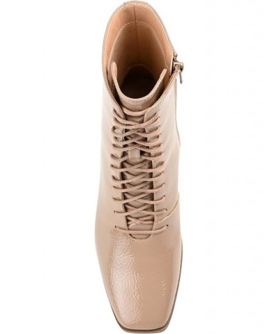 Women's Covva Lace-Up Booties Tan/Beige $43.20 Shoes