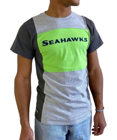 Men's Heathered Gray Seattle Seahawks Split T-shirt $26.99 T-Shirts