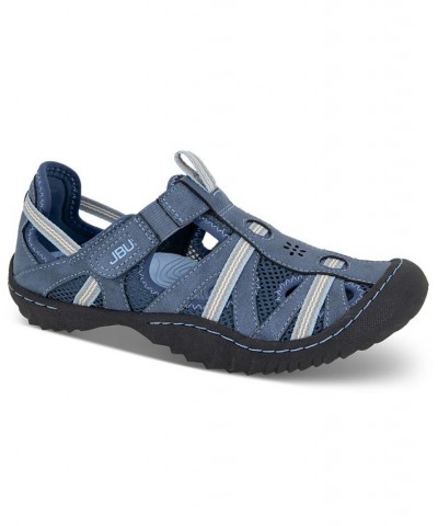 Women's Regional Water-Ready Strappy Sandal Flats Blue $31.60 Shoes