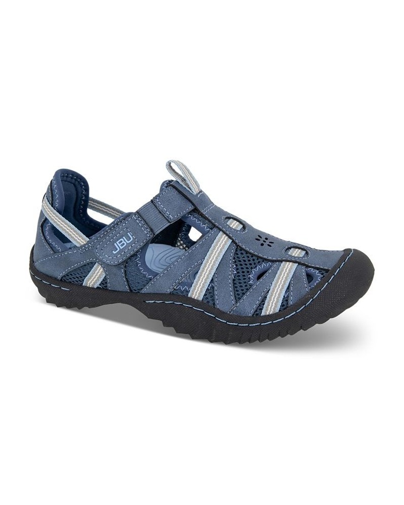 Women's Regional Water-Ready Strappy Sandal Flats Blue $31.60 Shoes