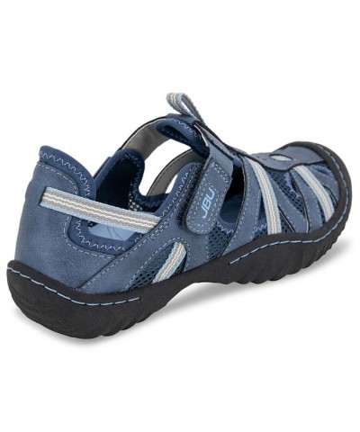 Women's Regional Water-Ready Strappy Sandal Flats Blue $31.60 Shoes