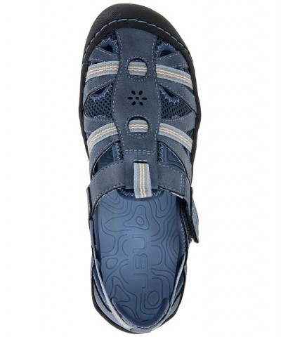 Women's Regional Water-Ready Strappy Sandal Flats Blue $31.60 Shoes