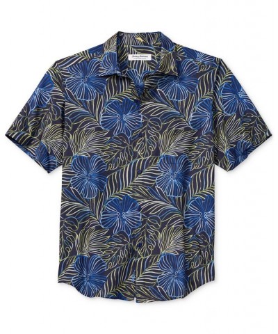 Men's Bahama Coast Monstera Lines Shirt Blue $34.98 Shirts