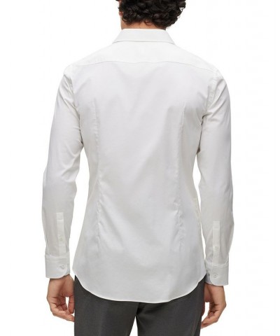 BOSS Men's Slim-Fit Shirt in Easy-Iron Structured Stretch Cotton White $45.54 Shirts