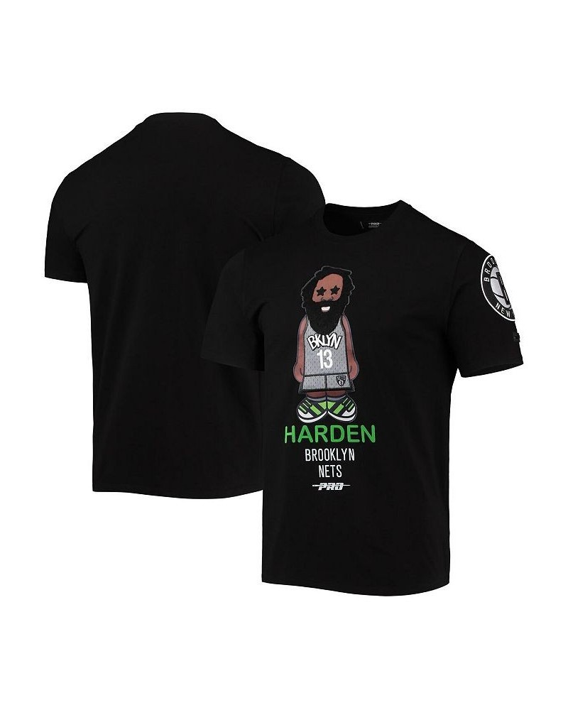 Men's James Harden Black Brooklyn Nets Caricature T-shirt $33.79 T-Shirts