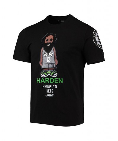 Men's James Harden Black Brooklyn Nets Caricature T-shirt $33.79 T-Shirts