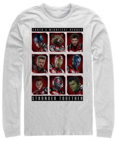 Marvel Men's Avengers Endgame Earth's Mightiest Heroes, Long Sleeve T-shirt White $19.20 T-Shirts