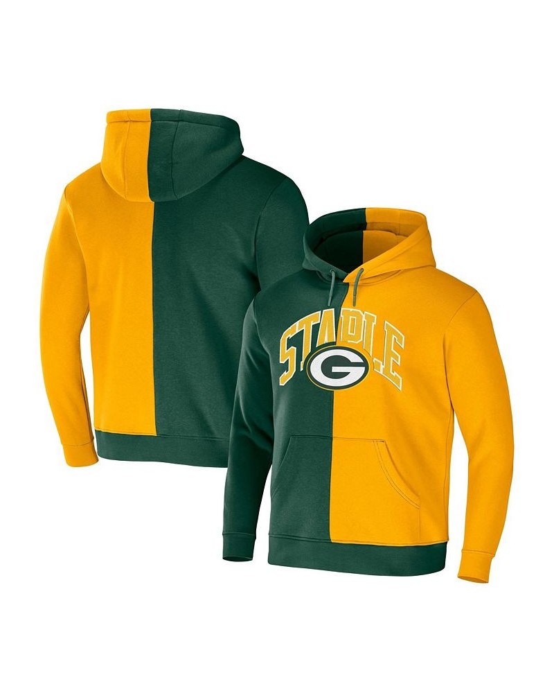 Men's NFL X Staple Hunter Green, Yellow Green Bay Packers Split Logo Pullover Hoodie $28.38 Sweatshirt