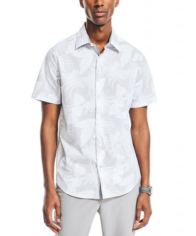 Men's Navtech Short-Sleeve Palm-Print Shirt Gray $19.51 Shirts