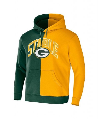 Men's NFL X Staple Hunter Green, Yellow Green Bay Packers Split Logo Pullover Hoodie $28.38 Sweatshirt