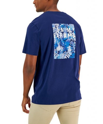 Men's Pineapple Palms Graphic T-Shirt Blue $19.06 T-Shirts