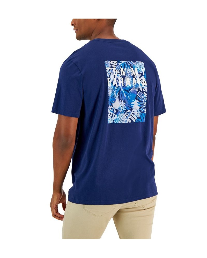 Men's Pineapple Palms Graphic T-Shirt Blue $19.06 T-Shirts