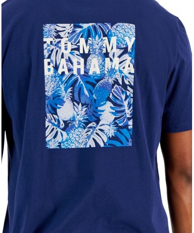 Men's Pineapple Palms Graphic T-Shirt Blue $19.06 T-Shirts