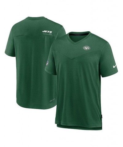 Men's Green New York Jets 2022 Sideline Coach Chevron Lock Up Performance V-Neck T-shirt $24.48 T-Shirts