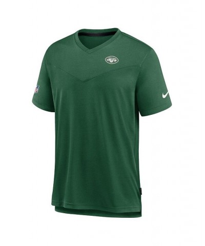 Men's Green New York Jets 2022 Sideline Coach Chevron Lock Up Performance V-Neck T-shirt $24.48 T-Shirts