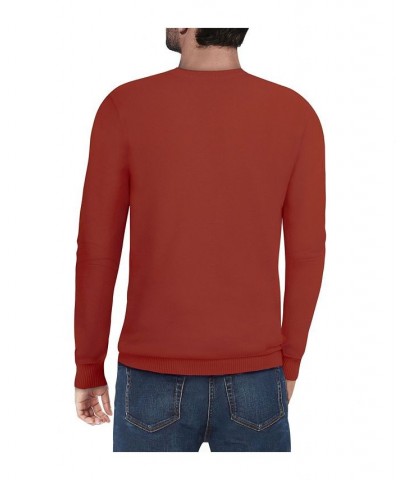 Men's Basic V-Neck Pullover Midweight Sweater Pink $21.15 Sweaters