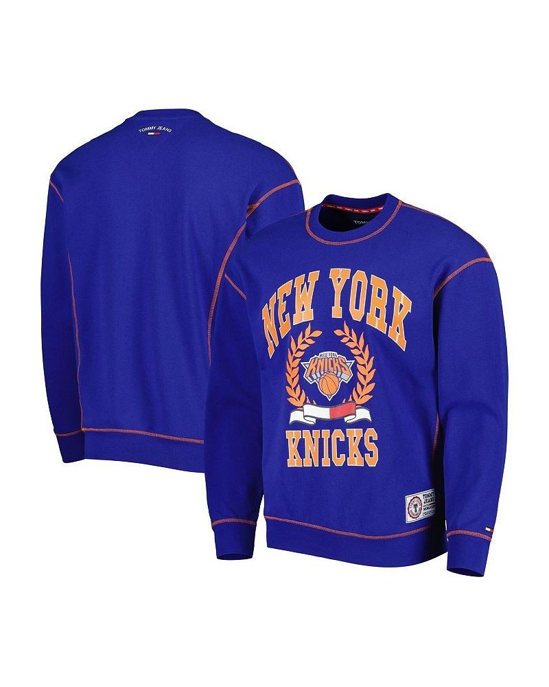 Men's Blue New York Knicks Peter French Terry Pullover Sweatshirt $28.59 Sweatshirt