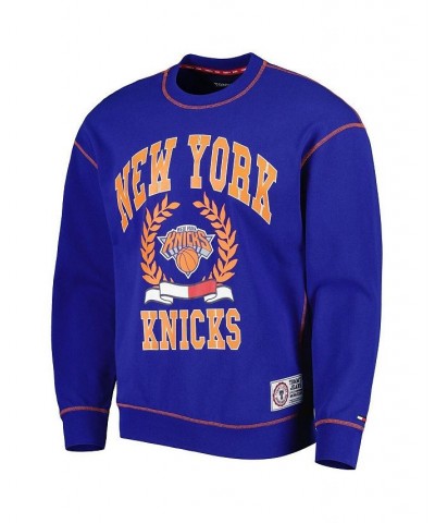 Men's Blue New York Knicks Peter French Terry Pullover Sweatshirt $28.59 Sweatshirt