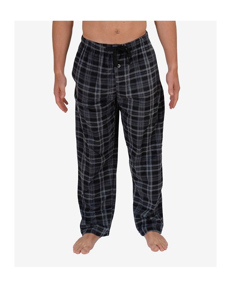 Men's Minky Fleece Lounge Pants Red, Black Plaid $18.86 Pajama