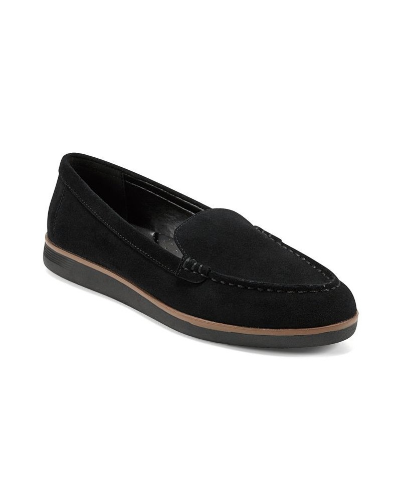 Women's Shutter Pointy Toe Casual Slip-on Loafers Black Patent Leather $49.50 Shoes