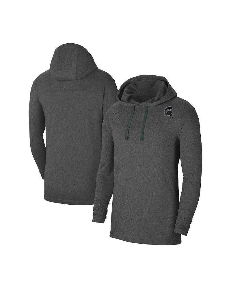 Men's Heathered Charcoal Michigan State Spartans Off-Field Performance Long Sleeve Hoodie T-shirt $28.52 T-Shirts