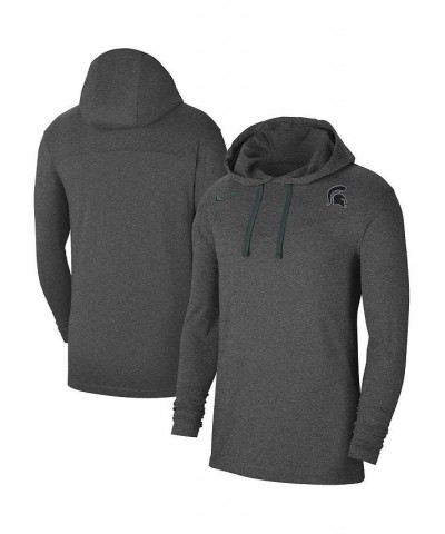 Men's Heathered Charcoal Michigan State Spartans Off-Field Performance Long Sleeve Hoodie T-shirt $28.52 T-Shirts