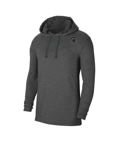 Men's Heathered Charcoal Michigan State Spartans Off-Field Performance Long Sleeve Hoodie T-shirt $28.52 T-Shirts