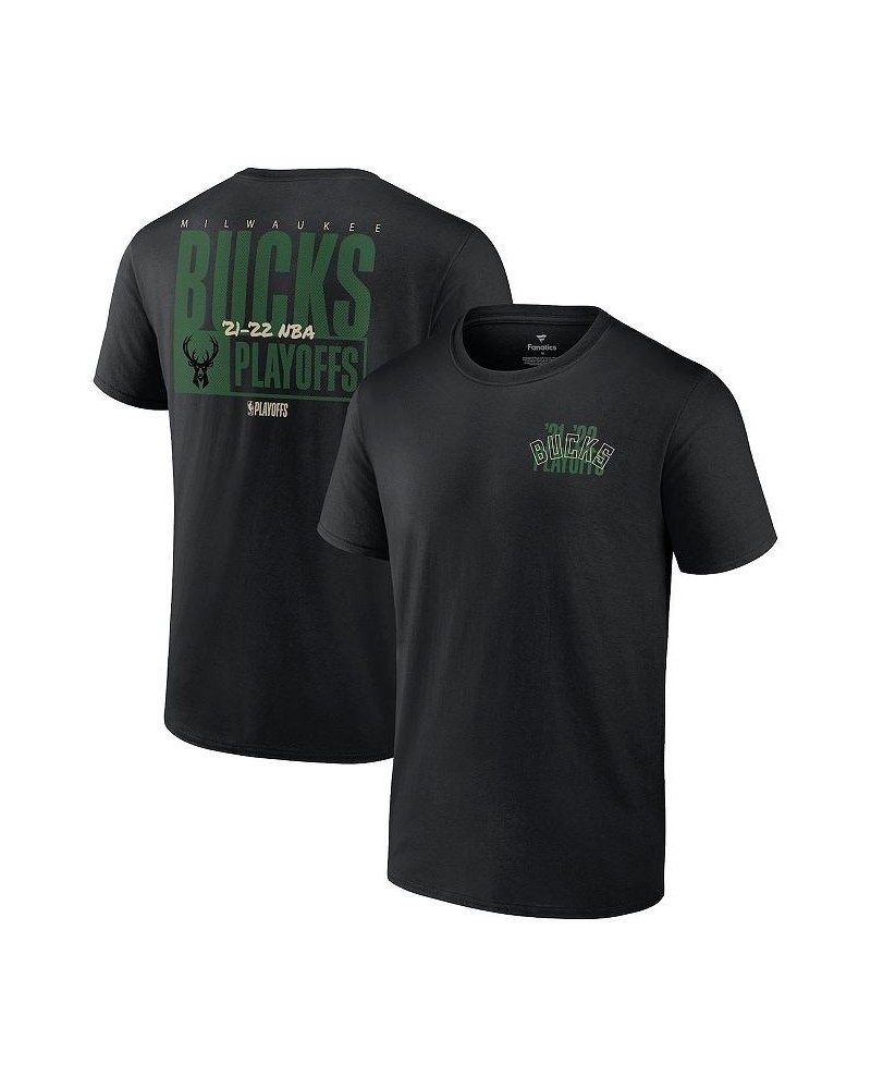 Men's Black Milwaukee Bucks 2022 NBA Playoffs Dunk T-shirt $17.48 T-Shirts