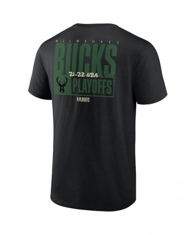 Men's Black Milwaukee Bucks 2022 NBA Playoffs Dunk T-shirt $17.48 T-Shirts