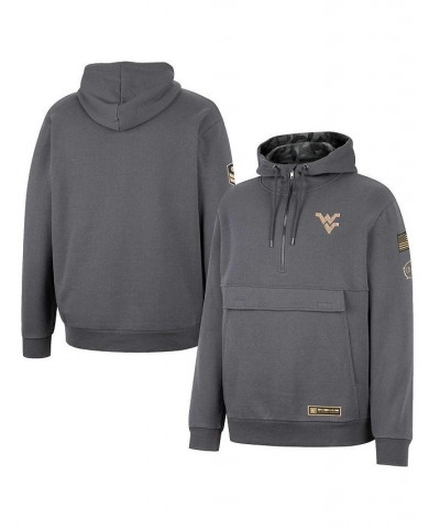 Men's Charcoal West Virginia Mountaineers OHT Military-Inspired Appreciation Quarter-Zip Hoodie $35.69 Sweatshirt