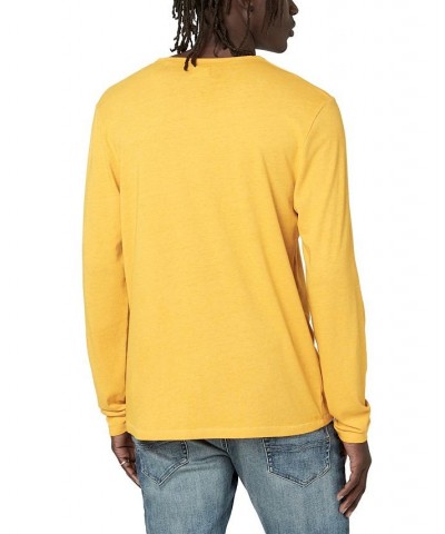 Men's Faded Kaduk Henley Long Sleeve T-Shirt Yellow $14.57 T-Shirts