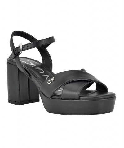 Women's Lorita High Block Heel Dress Sandals Black $51.17 Shoes