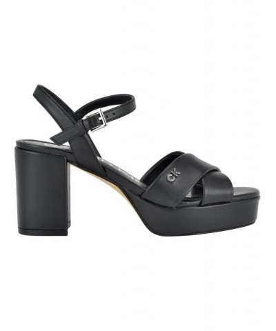 Women's Lorita High Block Heel Dress Sandals Black $51.17 Shoes