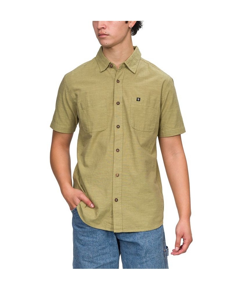 Men's Hughes Short Sleeve Button Up Shirt Green $16.33 Shirts