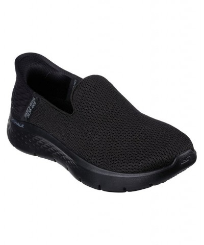 Women's Slip-Ins- GO WALK FLEX - Relish Slip-On Wide Width Walking Sneakers Black $40.80 Shoes