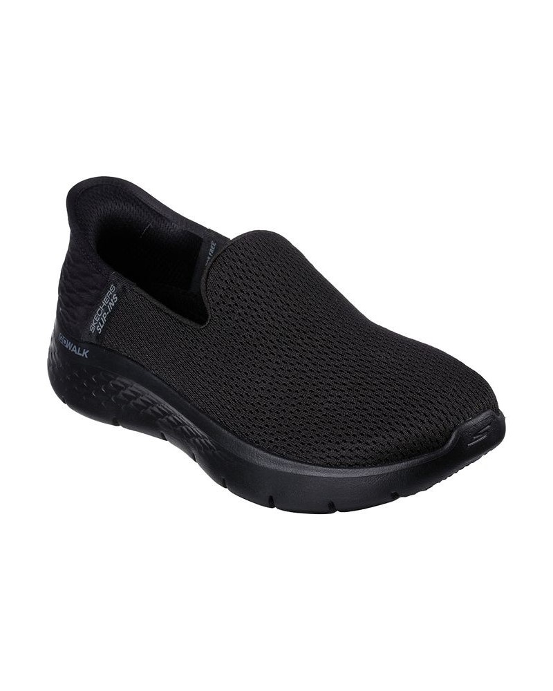 Women's Slip-Ins- GO WALK FLEX - Relish Slip-On Wide Width Walking Sneakers Black $40.80 Shoes