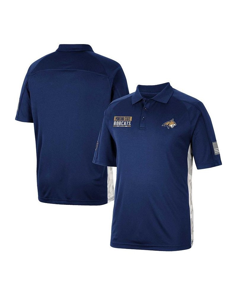 Men's Navy Montana State Bobcats OHT Military-Inspired Appreciation Snow Camo Polo Shirt $24.60 Polo Shirts