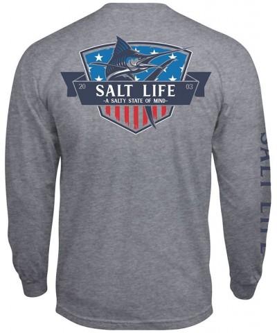 Men's Marlin State of Mind Long-Sleeve T-Shirt Gray $15.12 T-Shirts