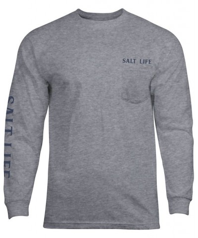 Men's Marlin State of Mind Long-Sleeve T-Shirt Gray $15.12 T-Shirts