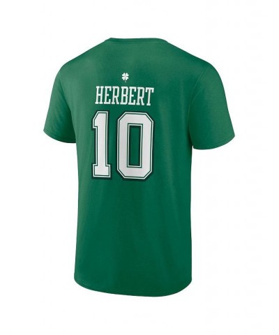 Men's Branded Justin Herbert Green Los Angeles Chargers St. Patrick's Day Icon Player T-shirt $13.94 T-Shirts