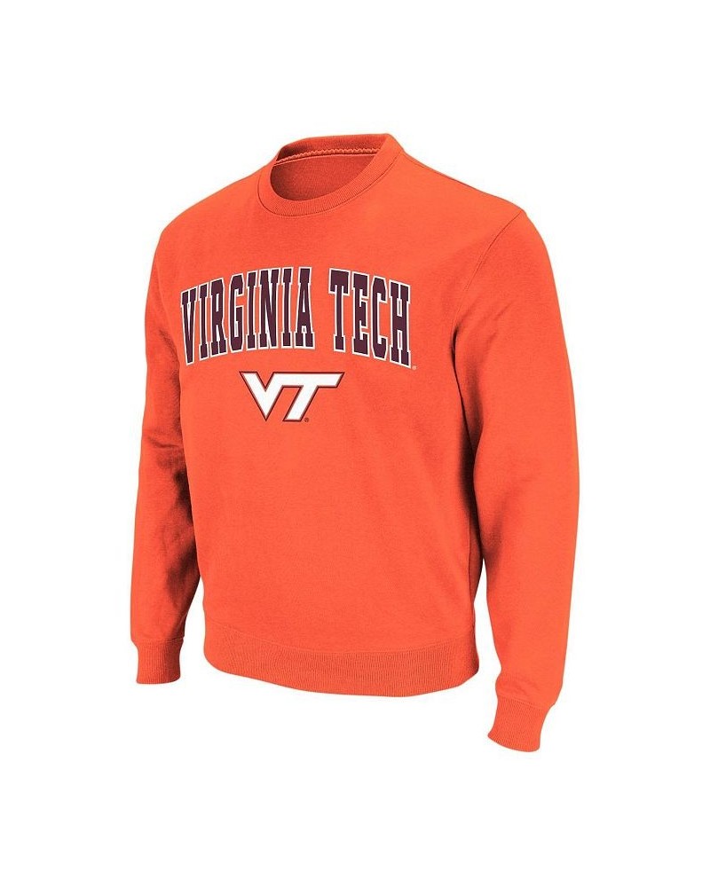 Men's Orange Virginia Tech Hokies Arch and Logo Crew Neck Sweatshirt $26.40 Sweatshirt