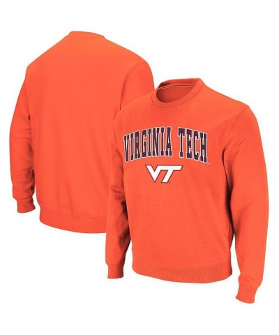 Men's Orange Virginia Tech Hokies Arch and Logo Crew Neck Sweatshirt $26.40 Sweatshirt