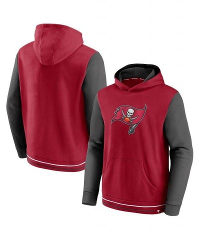 Men's Branded Red, Pewter Tampa Bay Buccaneers Block Party Pullover Hoodie $32.99 Sweatshirt