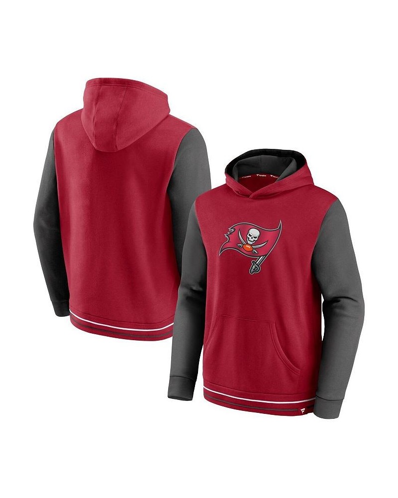 Men's Branded Red, Pewter Tampa Bay Buccaneers Block Party Pullover Hoodie $32.99 Sweatshirt