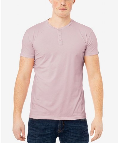 Men's Basic Henley Neck Short Sleeve T-shirt PD10 $17.39 T-Shirts